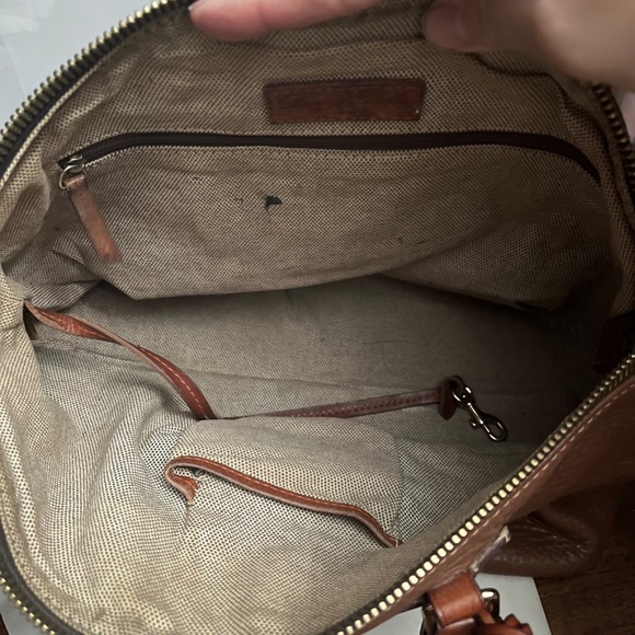 Dooney & Bourke Genuine Florentine Vacchetta Leather Purse Brown Crossbody - Picture 12 of 15